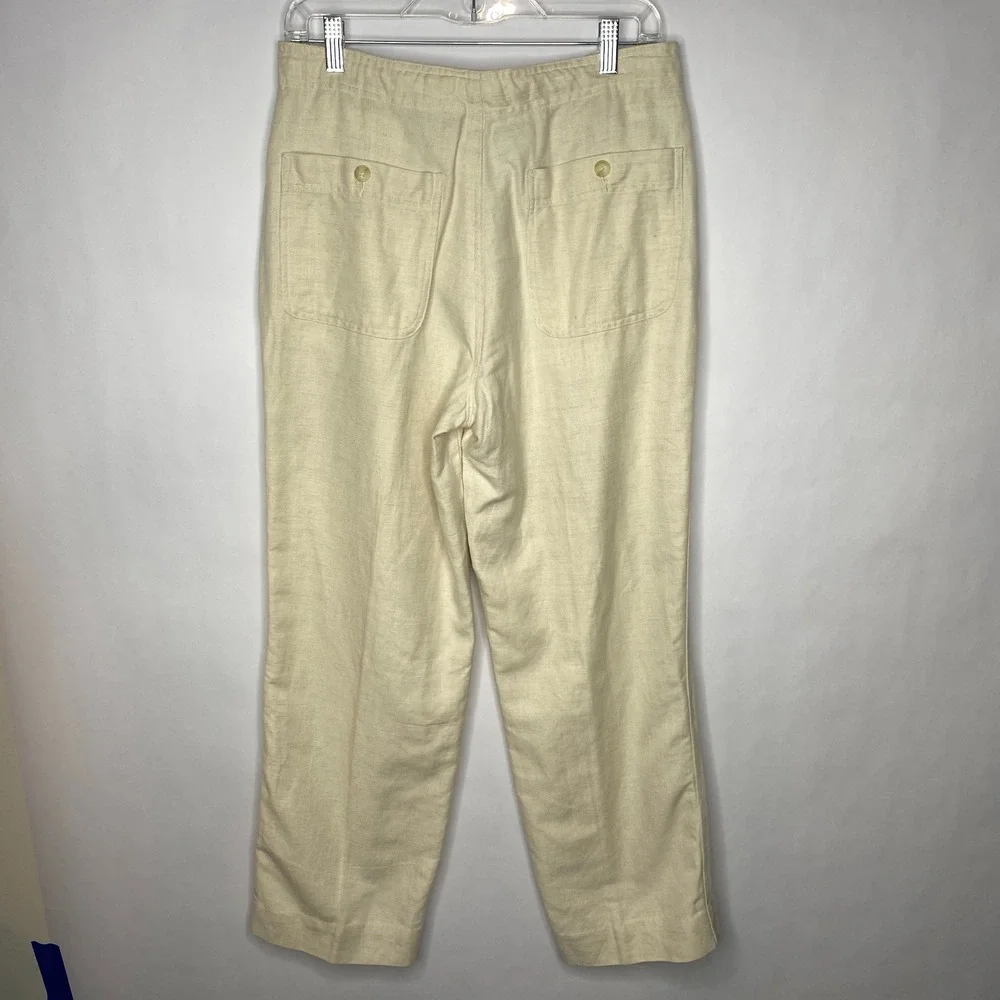THE HAVANERA CO Linen Blend Pants Mens 32 Beige Drawstring Relaxed Fit‎ Casual